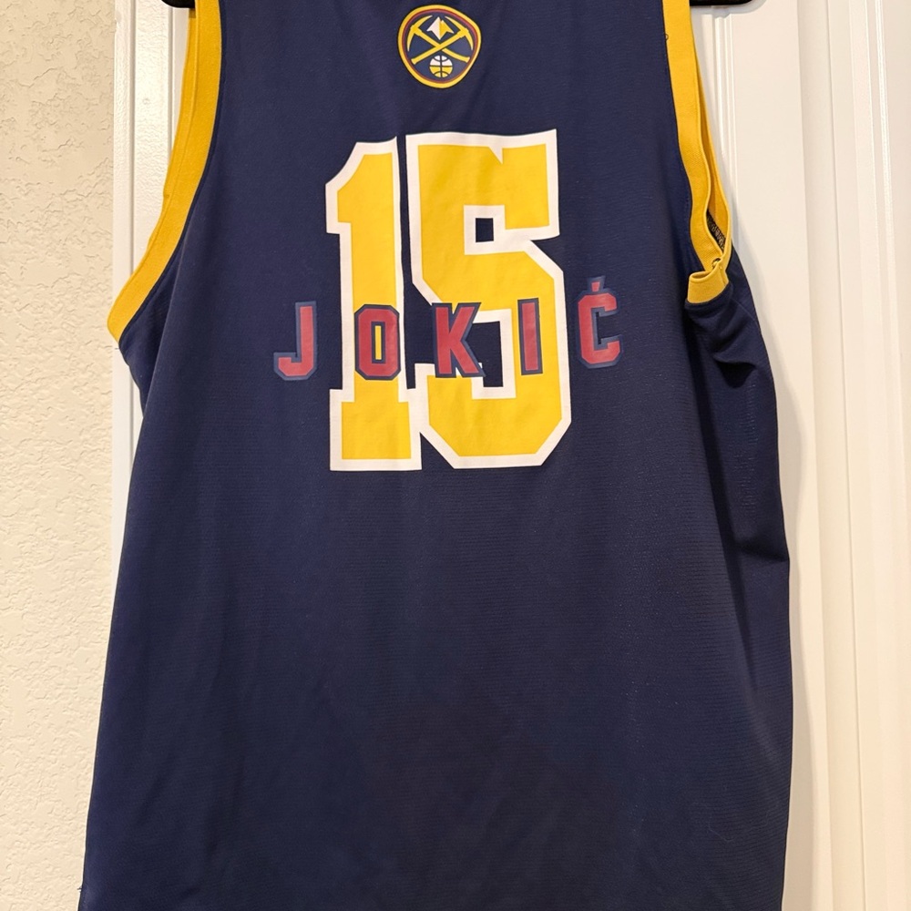 Denver Nuggets Nikola Jokic #15 NBA‎ Jersey Blue Gold XL Basketball Fan Jersey